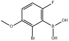 (2-Bromo-6-fluoro-3-methoxyphenyl)boronic acid 구조식 이미지