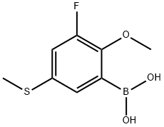3-Fluoro-2-methoxy-5-(methylthio)benzeneboronic acid 구조식 이미지