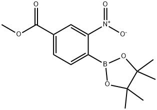 Methyl 3-nitro-4-(4,4,5,5-tetramethyl-1,3,2-dioxaborolan-2-yl)benzoate 구조식 이미지