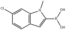 6-Chloro-1-methyl-1H-indol-2-ylboronic acid 구조식 이미지