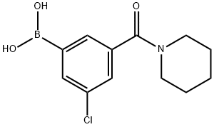 3-Chloro-5-(piperidine-1-carbonyl)phenylboronic acid 구조식 이미지