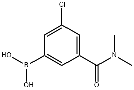 3-Chloro-5-(dimethylcarbamoyl)phenylboronic acid 구조식 이미지
