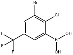 3-Bromo-2-chloro-5-(trifluoromethyl)phenylboronic acid Structure