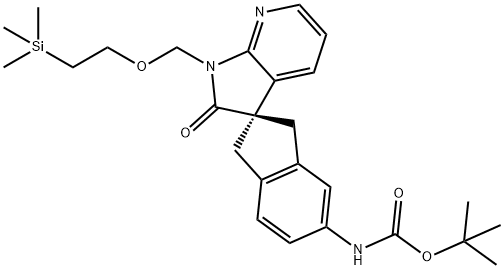 (R)-tert-butyl 2'-oxo-1'-((2-(triMethylsilyl)ethoxy)Methyl)-1,1',2',3-tetrahydrospiro[indene-2,3'-pyrrolo[2,3-b]pyridine]-5-ylcarbaMate Structure