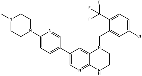 1-(5-chloro-2-(trifluoroMethyl)benzyl)-7-(6-(4-Methylpiperazin-1-yl)pyridin-3-yl)-1,2,3,4-tetrahydropyrido[2,3-b]pyrazine Structure