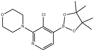 3-CHLORO-2-(4-MORPHOLINO)PYRIDINE-4-BORONIC ACID PINACOL ESTER 구조식 이미지