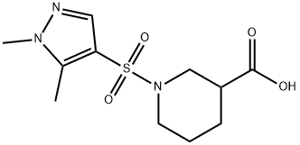 1-[(1,5-Dimethyl-1H-pyrazol-4-yl)sulfonyl]piperidine-3-carboxylic acid Structure