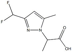 2-[3-(DIFLUOROMETHYL)-5-METHYL-1H-PYRAZOL-1-YL]PROPANOIC ACID 구조식 이미지