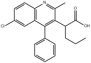 6-Chloro-2-methyl-4-phenyl-alpha-propyl-3-quinolineacetic acid 구조식 이미지