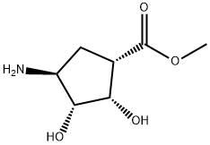 (1S,2R,3S,4R)-Methyl 4-aMino-2,3-dihydroxycyclopentanecarboxylate 구조식 이미지