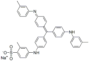 sodium 2-methyl-4-[4-[[4-(3-methylanilino)phenyl][4-(3-methylphenylimino)phenylidene]methyl]anilino]benzenesulphonate 구조식 이미지
