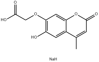 sodium [(6-hydroxy-4-methyl-2-oxo-2H-1-benzopyran-7-yl)oxy]acetate Structure