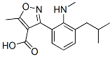 4-Isoxazolecarboxylic  acid,  5-methyl-3-[2-(methylamino)-3-(2-methylpropyl)phenyl]- 구조식 이미지