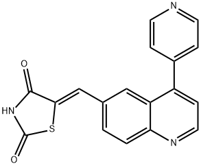 5-[[4-(4-Pyridinyl)-6-quinolinyl]methylene]-2,4-thiazolidenedione Structure