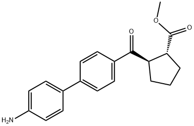 CYCLOPENTANECARBOXYLIC ACID, 2-[(4'-AMINO[1,1'-BIPHENYL]-4-YL)CARBONYL]-, METHYL ESTER, (1R,2R)- Structure