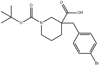 1-N-BOC-3-(4-BROMOBENZYL) PIPERIDINE-3-CARBOXYLIC ACID 구조식 이미지