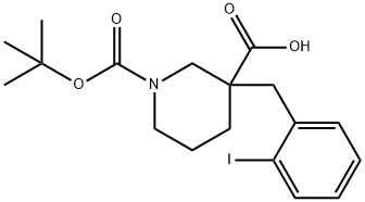 1-N-BOC-3-(2-IODOBENZYL) PIPERIDINE-3-CARBOXYLIC ACID 구조식 이미지