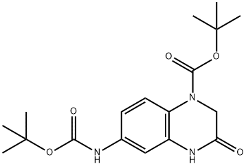 4-BOC-7-BOCAMINO-3,4-DIHYDROQUINOXALIN-2-ONE 구조식 이미지