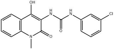 Urea,  N-(3-chlorophenyl)-N-(1,2-dihydro-4-hydroxy-1-methyl-2-oxo-3-quinolinyl)- 구조식 이미지