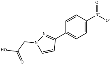 2-[3-(4-Nitrophenyl)-1H-pyrazol-1-yl]ethanoic acid, 1-(Carboxymethyl)-3-(4-nitrophenyl)-1H-pyrazole 구조식 이미지