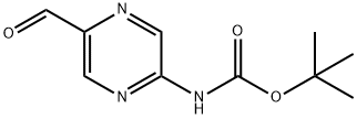 tert-Butyl (5-formylpyrazin-2-yl)carbamate, 2-[(tert-Butoxycarbonyl)amino]-5-formylpyrazine 구조식 이미지