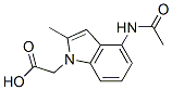 1H-Indole-1-acetic  acid,  4-(acetylamino)-2-methyl- Structure