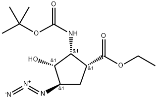 ETHYL (1R*,2R*,3R*,4R*)-4-AZIDO-2-(TERT-BUTOXYCARBONYLAMINO)-3-HYDROXYCYCLOPENTANE-CARBOXYLATE Structure