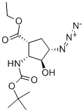 ETHYL (1R*,2R*,3S*,4S*)-4-AZIDO-2-(TERT-BUTOXYCARBONYLAMINO)-3-HYDROXYCYCLOPENTANE-CARBOXYLATE 구조식 이미지