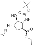 ETHYL (1S*,2R*,3S*,4S*)-4-AZIDO-2-(TERT-BUTOXYCARBONYLAMINO)-3-HYDROXYCYCLOPENTANE-CARBOXYLATE 구조식 이미지