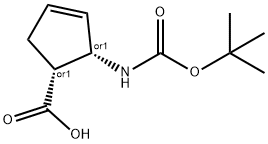 CIS-2-TERT-BUTOXYCARBONYLAMINOCYCLOPENT-3-ENE-1-CARBOXYLIC ACID Structure