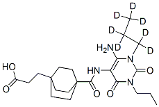 Bicyclo[2.2.2]octane-1-propanoic  acid,  4-[[[6-amino-1,2,3,4-tetrahydro-2,4-dioxo-3-propyl-1-(propyl-1,1,2,2,3,3,3-d7)-5-pyrimidinyl]amino]carbonyl]-, Structure