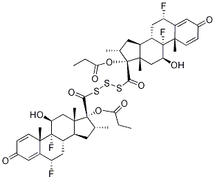 (6α,11β,16α,17α)-(6'α,11'β,16'α,17'α)-17,17'-(Trithiodicarbonyl)bis[6,9-difluoro-11-hydroxy-16-methyl-17-(1-oxopropoxy)-androsta-1,4-dien-3-one Structure