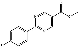 2-(4-Fluorophenyl)pyrimidine-5-carboxylic acid methyl ester 구조식 이미지