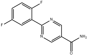 2-(2,5-Difluoro-phenyl)-pyrimidine-5-carboxylic acid amide 구조식 이미지