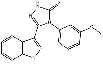 3H-1,2,4-Triazole-3-thione,  2,4-dihydro-5-(1H-indazol-3-yl)-4-(3-methoxyphenyl)- 구조식 이미지