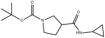 1-Pyrrolidinecarboxylic acid, 3-[(cyclopropylamino)carbonyl]-, 1,1-dimethylethyl ester Structure