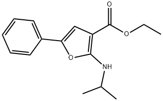 3-Furancarboxylic  acid,  2-[(1-methylethyl)amino]-5-phenyl-,  ethyl  ester Structure