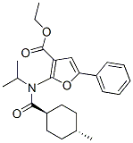 3-Furancarboxylic  acid,  2-[[(trans-4-methylcyclohexyl)carbonyl](1-methylethyl)amino]-5-phenyl-,  ethyl  ester 구조식 이미지