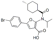 3-Furancarboxylic  acid,  5-(4-bromophenyl)-2-[[(trans-4-methylcyclohexyl)carbonyl](1-methylethyl)amino]- 구조식 이미지