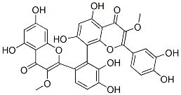 8-[6-(5,7-Dihydroxy-3-methoxy-4-oxo-4H-1-benzopyran-2-yl)-2,3-dihydroxyphenyl]-2-(3,4-dihydroxyphenyl)-5,7-dihydroxy-3-methoxy-4H-1-benzopyran-4-one 구조식 이미지