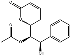 [S,(+)]-6β-[(1S,2S)-1-Acetyloxy-2-hydroxy-2-phenylethyl]-5,6-dihydro-2H-pyran-2-one 구조식 이미지