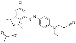 6-chloro-4-[[4-[(2-cyanoethyl)ethylamino]phenyl]azo]-1,3-dimethyl-1H-benzimidazolium acetate 구조식 이미지