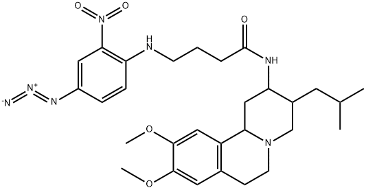 N-(3-isobutyl-9,10-dimethoxy-1,2,3,4,6,7-hexahydro-11bH-benzo(a)quinolizin-2-yl)-4-((4-azido-2-nitrophenyl)amino)butanamide Structure