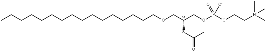 1-O-HEXADECYL-2-DEOXY-2-THIO-S-ACETYL-SN-GLYCERYL-3-PHOSPHORYLCHOLINE 구조식 이미지