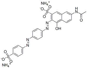 diammonium 7-acetamido-4-hydroxy-3-[[4-[(4-sulphonatophenyl)azo]phenyl]azo]naphthalene-2-sulphonate Structure