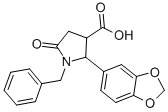 2-(1,3-BENZODIOXOL-5-YL)-5-OXO-1-(PHENYLMETHYL)-3-PYRROLIDINECARBOXYLIC ACID Structure