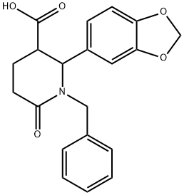 2-(Benzo[d][1,3]dioxol-5-yl)-1-benzyl-6-oxopiperidine-3-carboxylic acid Structure