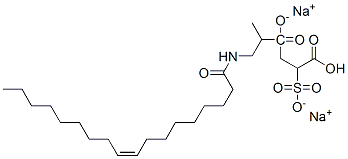 disodium (Z)-4-[1-methyl-2-[(1-oxooctadec-9-enyl)amino]ethyl] 2-sulphonatosuccinate Structure