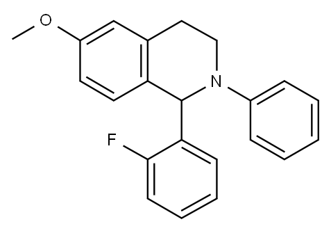 1,2,3,4-Tetrahydro-1-(2-fluorophenyl)-6-methoxy-2-phenylisoquinoline Structure