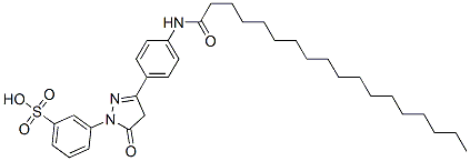 3-[4,5-dihydro-5-oxo-3-[4-[(1-oxooctadecyl)amino]phenyl]-1H-pyrazol-1-yl]benzenesulphonic acid Structure